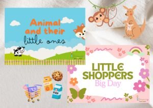 Animal and their little ones + Little Shoppers Big Day Fun Combo – Learn About Animals & Play Pretend Shopping!