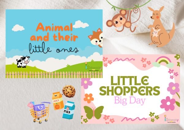 Animal and their little ones + Little Shoppers Big Day Fun Combo – Learn About Animals & Play Pretend Shopping!
