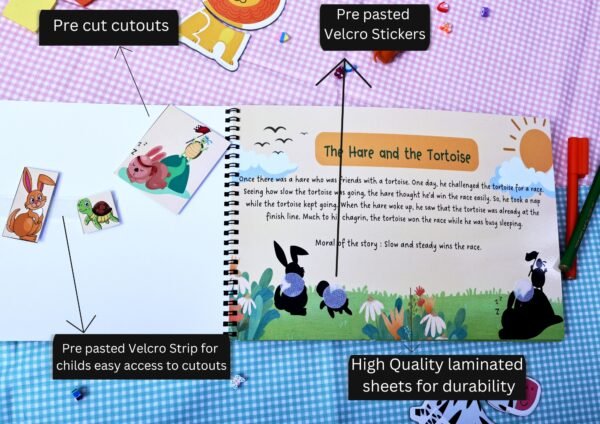 Tiny Tales of Wisdom – A Velcro Activity Book with Engaging Moral Stories! - Image 3