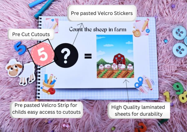Counting & Numbers – A Fun Velcro Activity Book for Early Math Skills! - Image 3