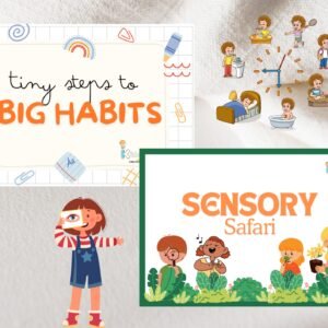Tiny steps to big habits & Sensory Safari - Set of 2 - Value Bundle – Engaging Moral Stories & Clothesline Matching!